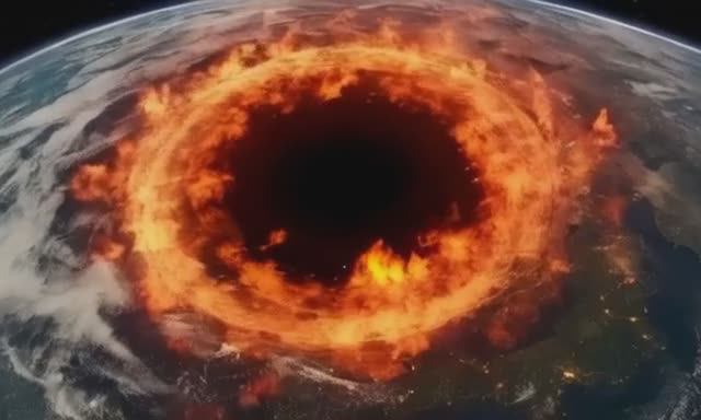 огненый вихрь вид из космоса