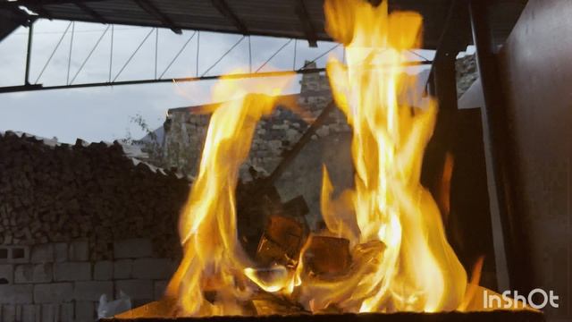 Релакс огонь в горах Кавказа.