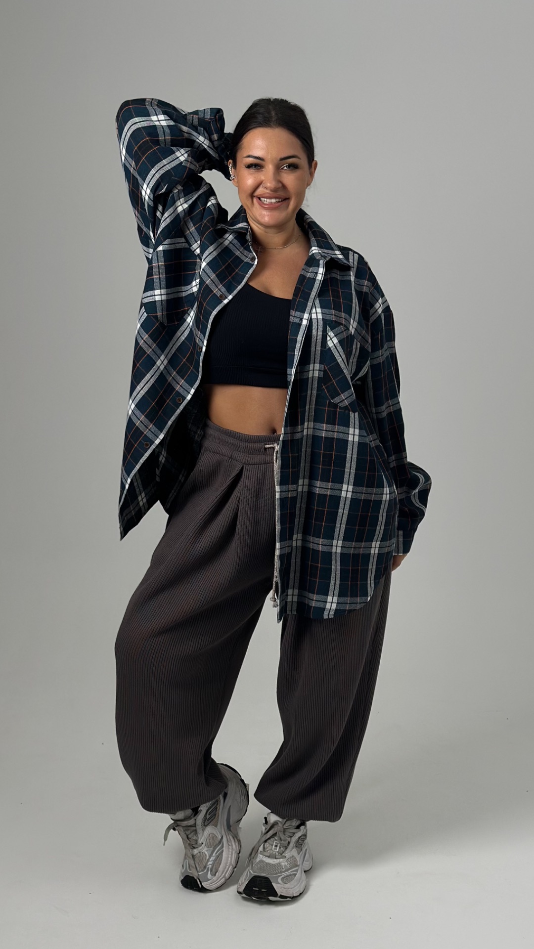 рубашка #bru_клетка (синий)