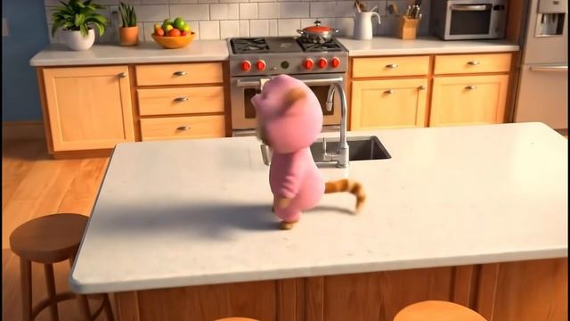 Милый рыжий котёнок крадет сыр из пиццы. Видео для детей 🧡