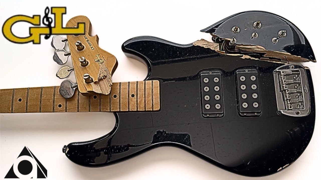 (Реставрация) Бас-гитара со сломанным грифом и корпусом