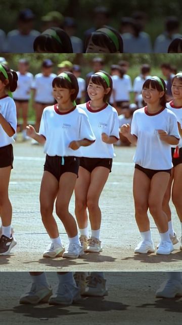 Healthy And Cute Japanese Girls Hopping And Jumping In Gymnastics
