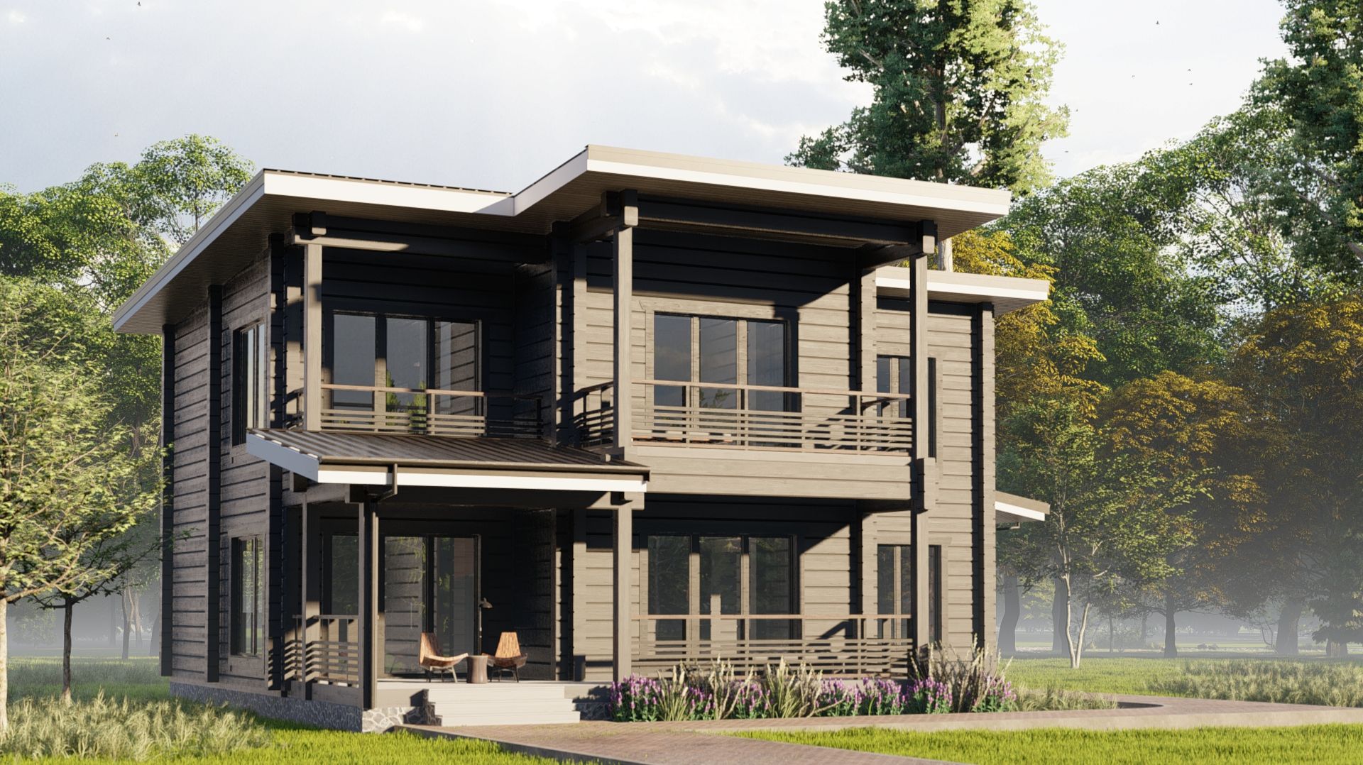 Строительство дома из клееного бруса 