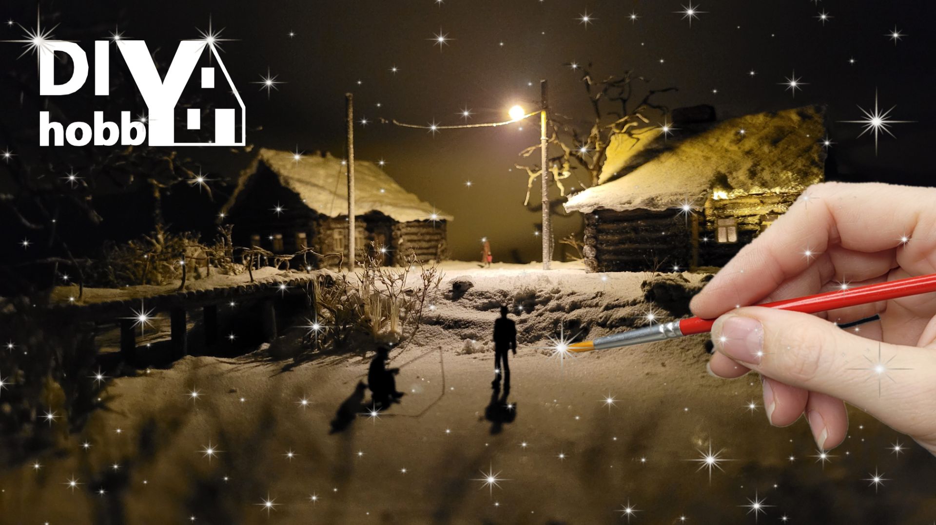 Смотрите, как создать миниатюрную зимнюю деревню с помощью этих простых материалов