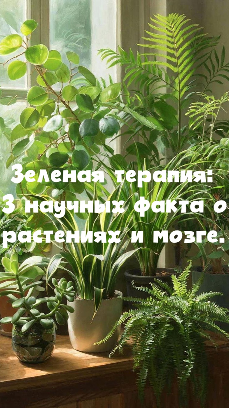 Зеленая терапия: 3 научных факта о растениях и мозге.