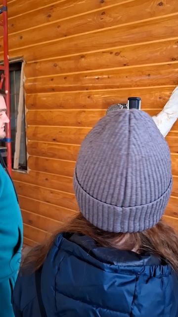 Покраска дома из бревна #отделкадома #юмор #плотницкаяартель #стройка #покраскадома