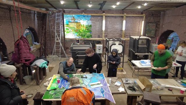 Рубежи России. Витраж на перспективу Ивангородской крепости и Нарвского замка Германа