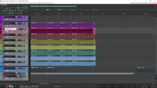 Сборка вариаций будущего стиля Yamaha PSR в программе Reaper