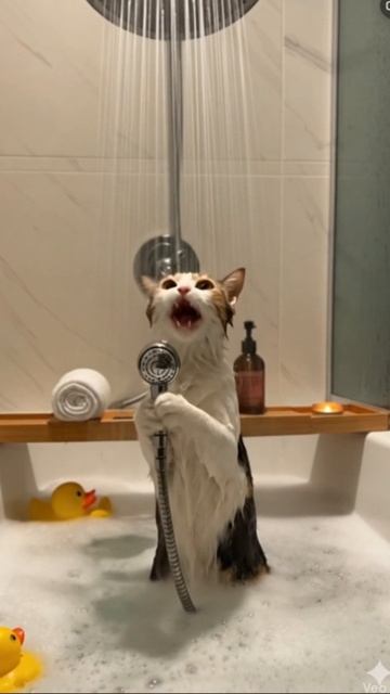 Ария под душем #юмор #aivideo #котики #labgpt