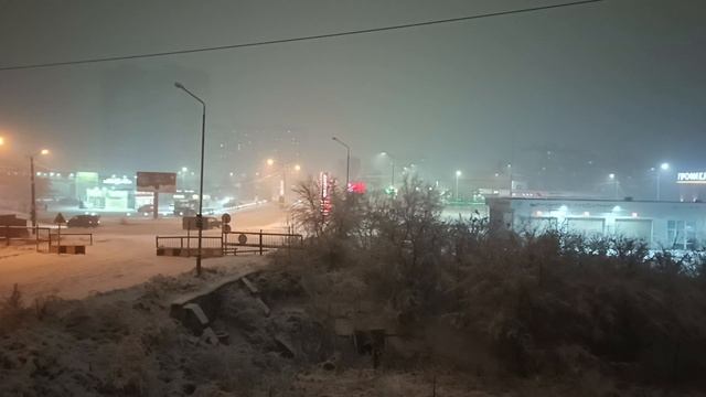 Уссурийск в снежную погоду.