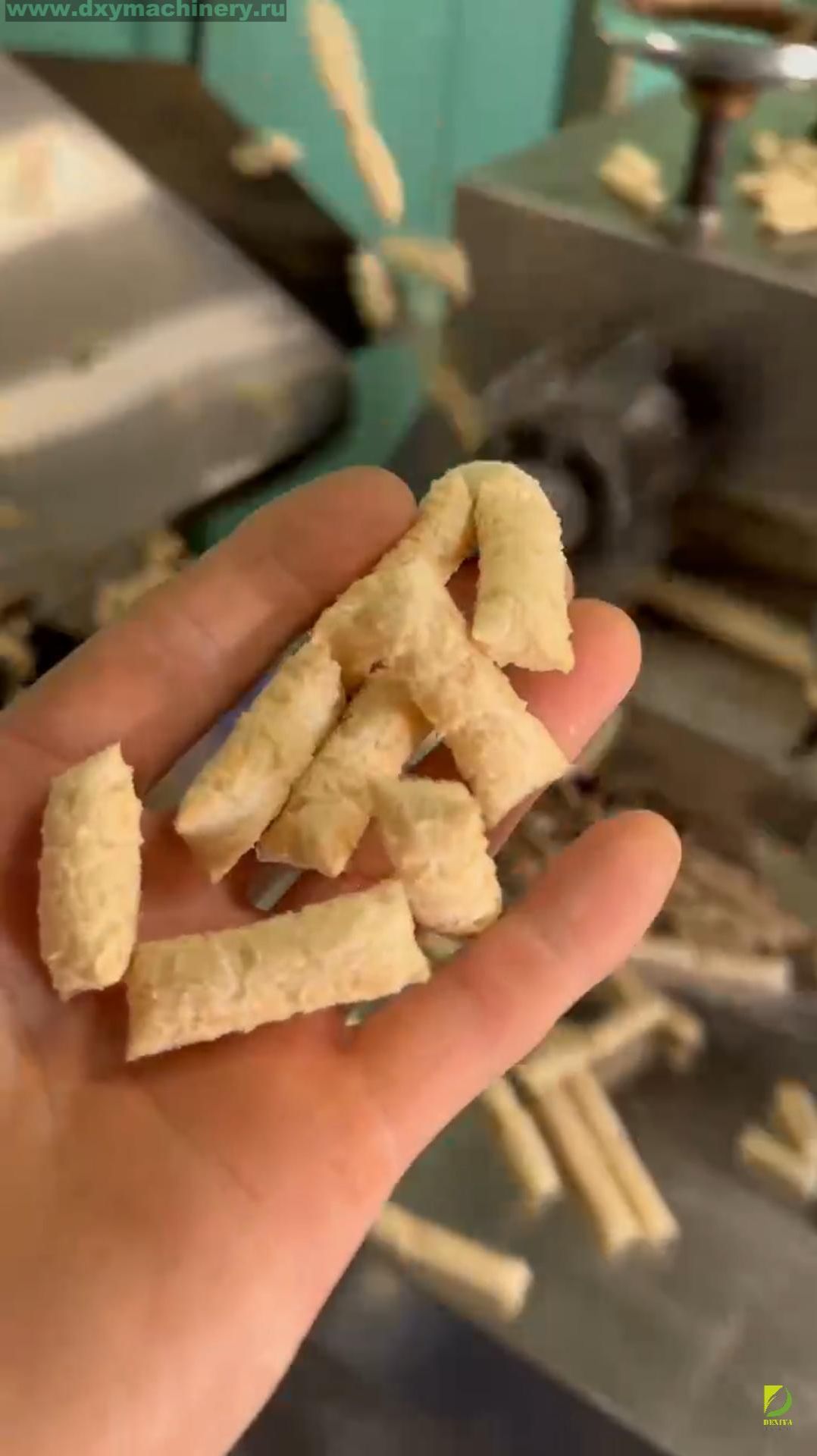 Тест линии для производства снеков хрустящих подушек #экструдер #снеки #dxy #подушка #завод #dexiya