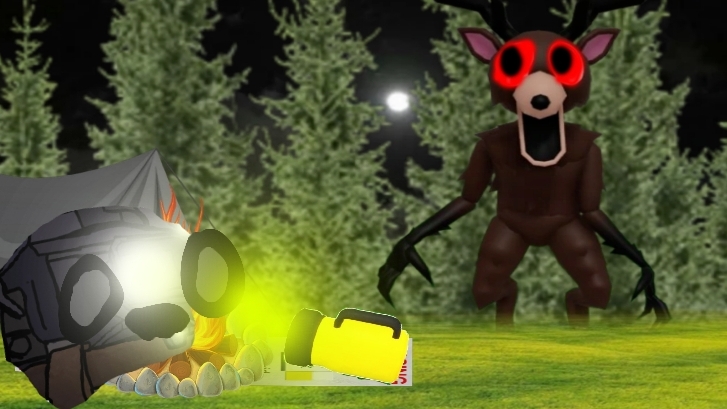 ОЛЕНЬ ЛЮДОЕД-ХОЧЕТ СЪЕСТЬ МЕНЯ В ОБЕД#роблокс#99ночейвлесу#чикенган