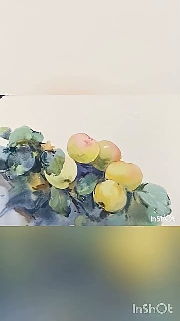 Ветка яблони. Акварель. Марина Ласаева #watercolor #акварель #painting #art