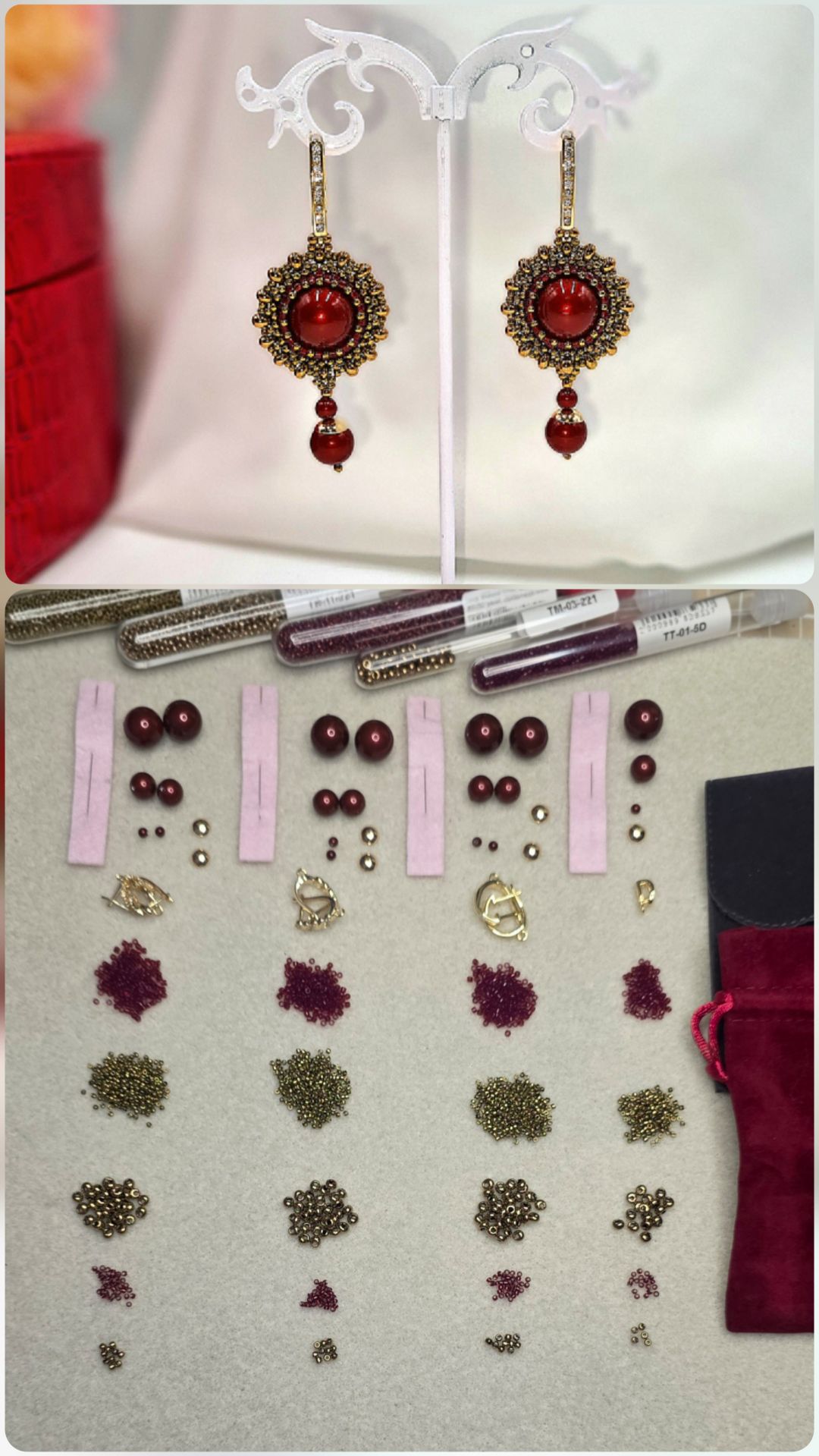 #shorts Винтажный бордо. Серьги и подвеска. Собираю наборы для творчества.