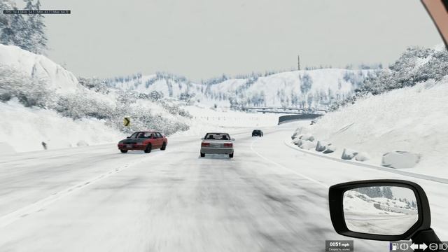 BeamNG крутой зимний дрифт