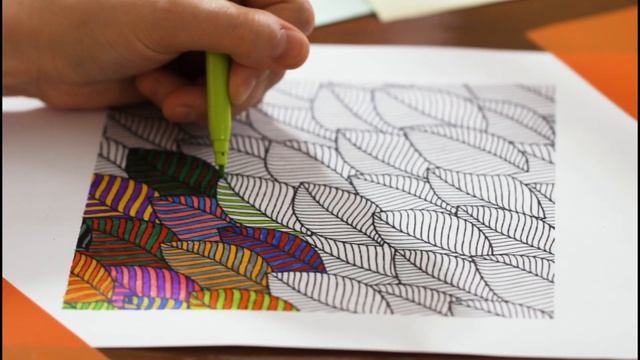 АНТИСТРЕСС РАСКРАСКА листики | Релакс, творчество и цветотерапия