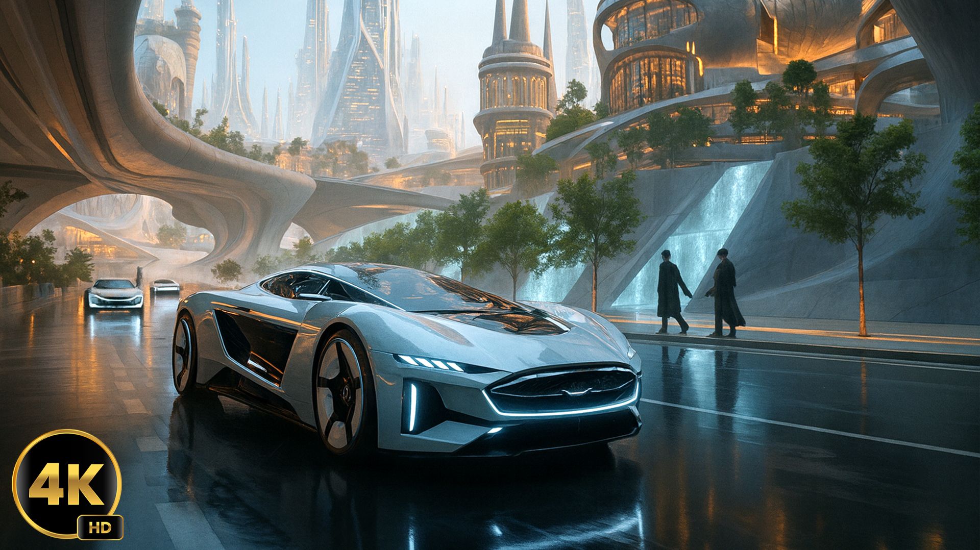 Golden Spires & Crystal Skies | Lounge Jazz Sci-Fi City (4K) ‼️