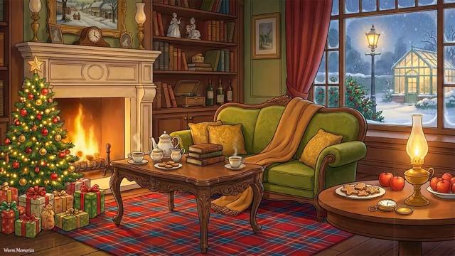 Its A Cold Winter Night With Vintage Oldies Playing In Another Room Cozy Christmas Ambience