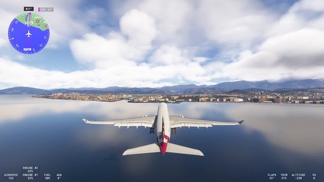 A 330 - 200GE приземление в Сочи. Реальная погода.