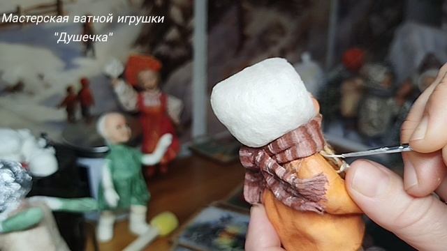 Мила. Ватная игрушка на елку.