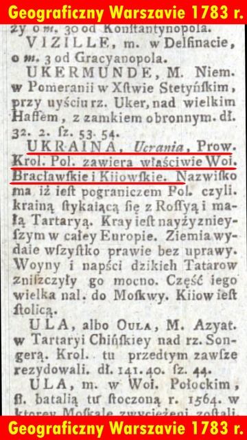 Украина из 1783 года