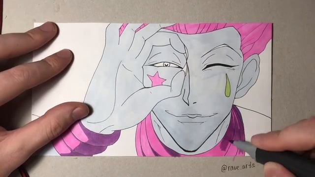 Рисую Хисоку из аниме Хантер Х Хантер. Hisoka HunterXHunter #аниме #анимерисунок #хисока #манга