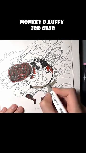 Рисую Луффи из Ван Писа (4 Гир) #ванпис #onepiece #luffy #луффи #аниме #таймлапс #рисунок