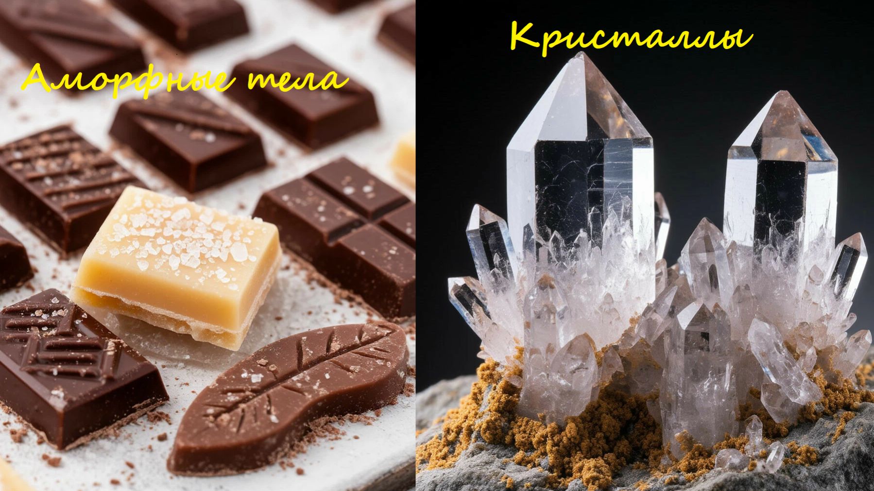 Аморфные и кристаллические тела: в чём разница? (фрагмент занятия)