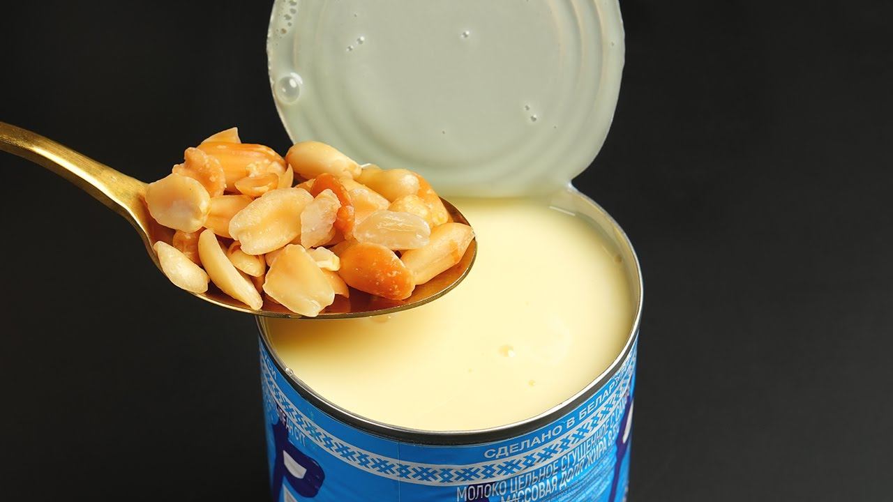 Kondensmilch Und Erdnüsse Mischen!Sie Werden überrascht Sein! Schnelles Neujahrsrezept Ohne Backen!