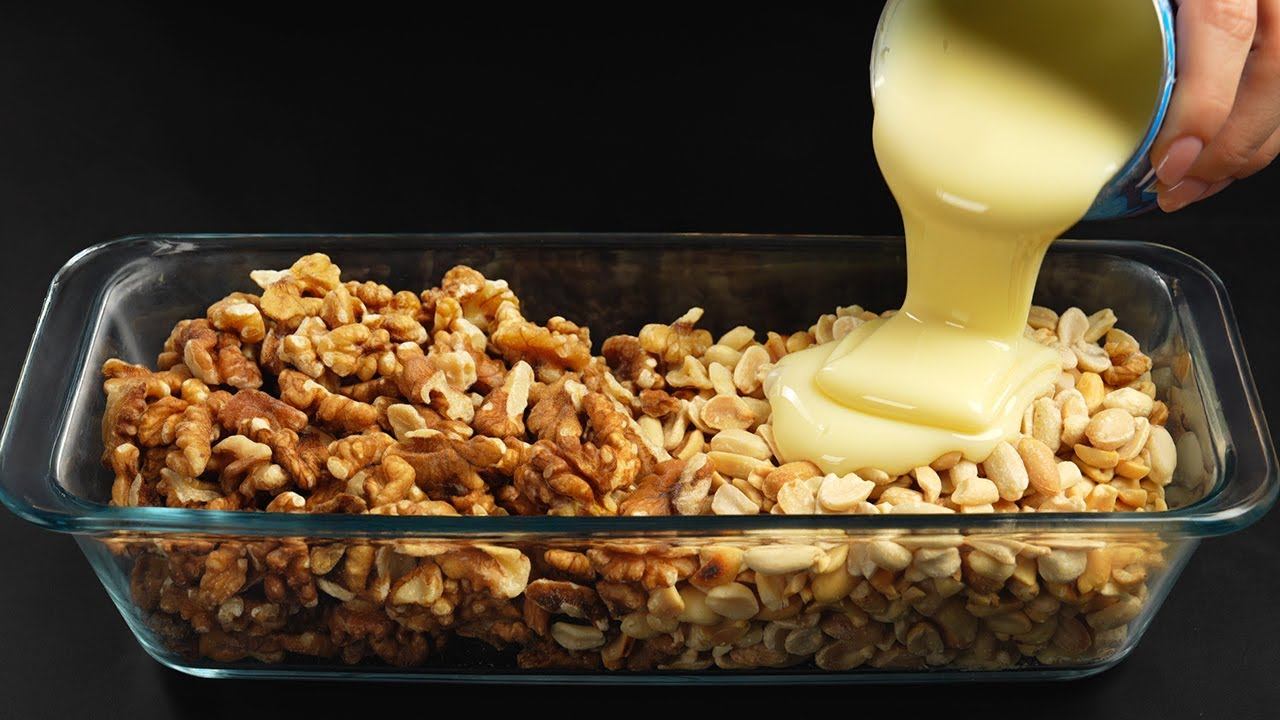 Kondensmilch Und Nüsse Mischen! Das Beste Weihnachtsdessert Ohne Ofen!