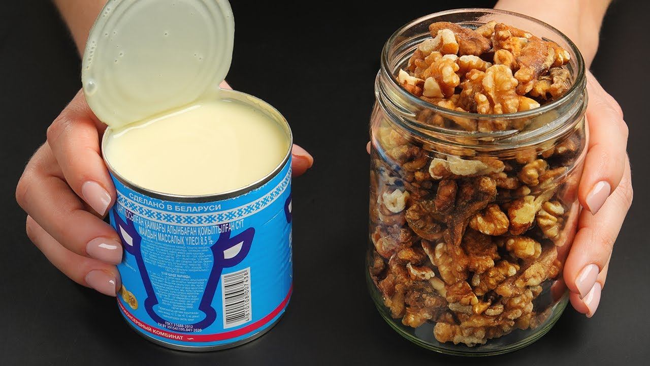Die Kondensmilch Mit Den Nüssen Verquirlen!Das Beste Weihnachtsdessert In 10 Minuten! Kein Backen!