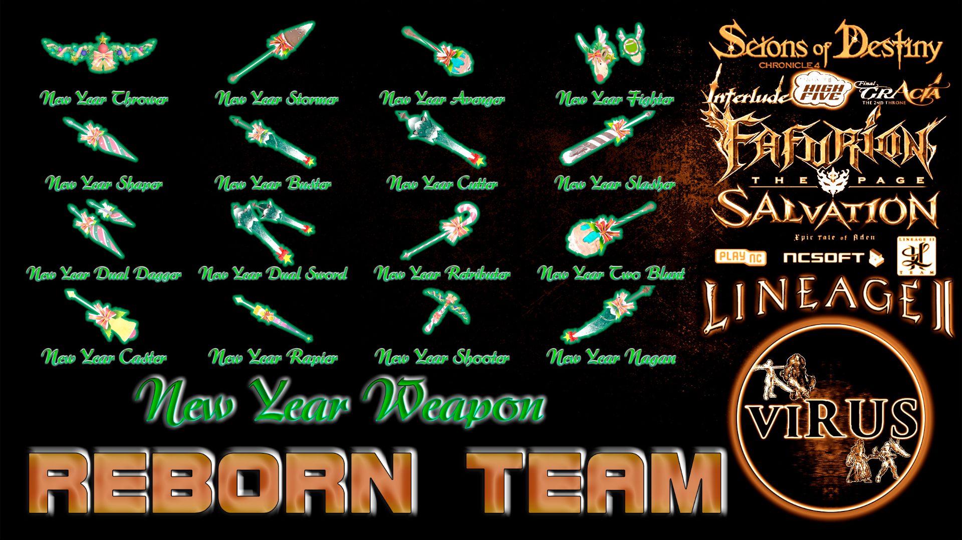 Full Set Of New Year's Weapons For Reborn Team Servers. LINEAGE II-Grand Crusade ◄√i®uS►