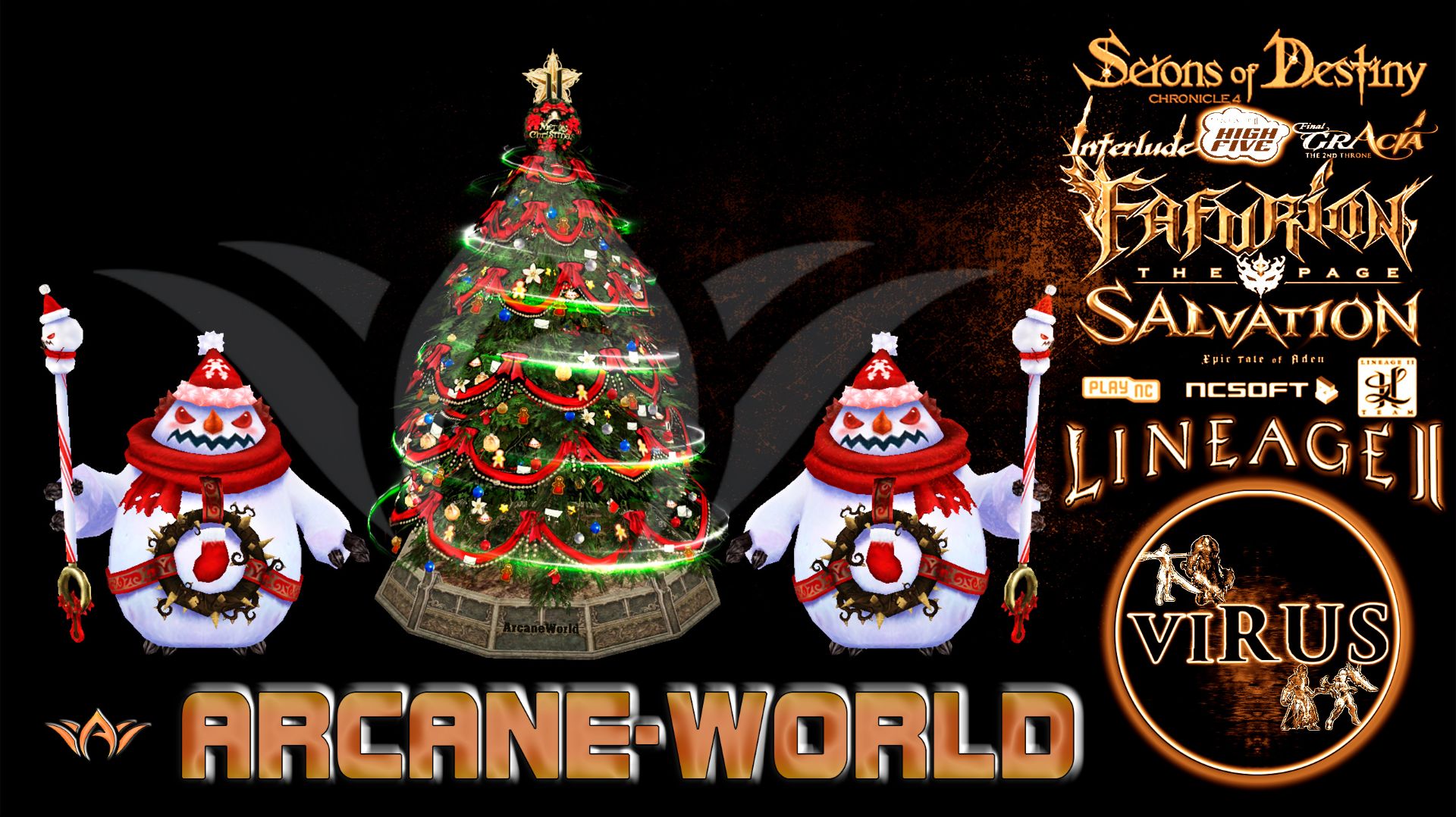 Christmas Tree And Snowman For Www.Arcane-World.net Server. LINEAGE II-Wolf Waker ◄√i®uS►