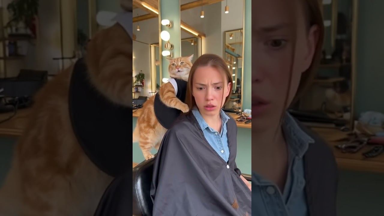The Cat Is A Hairdresser #ai #cats #aicat #cat #catcute #cutecat