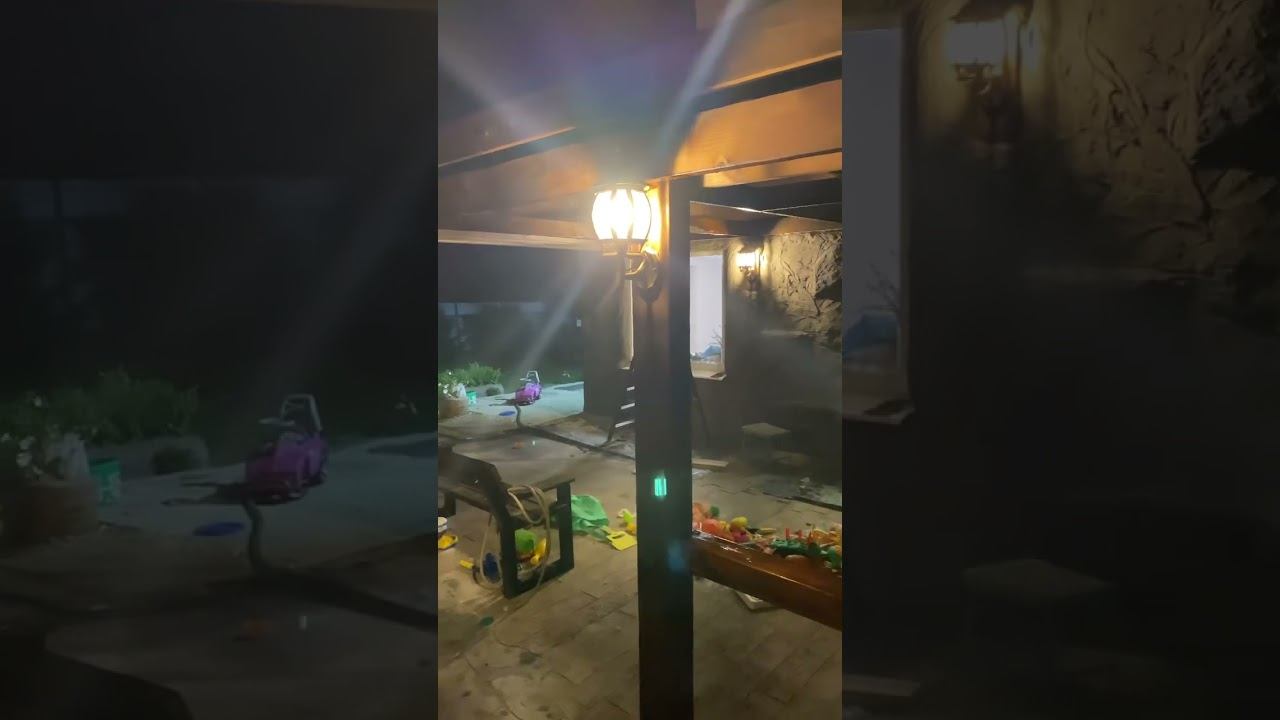 Освещение беседки, лампочка 25вт 2700к #беседка #освещениебеседки