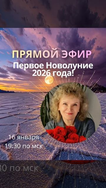 Прямой эфир 16.01 в 19:30 — Первое Новолуние 2026 года