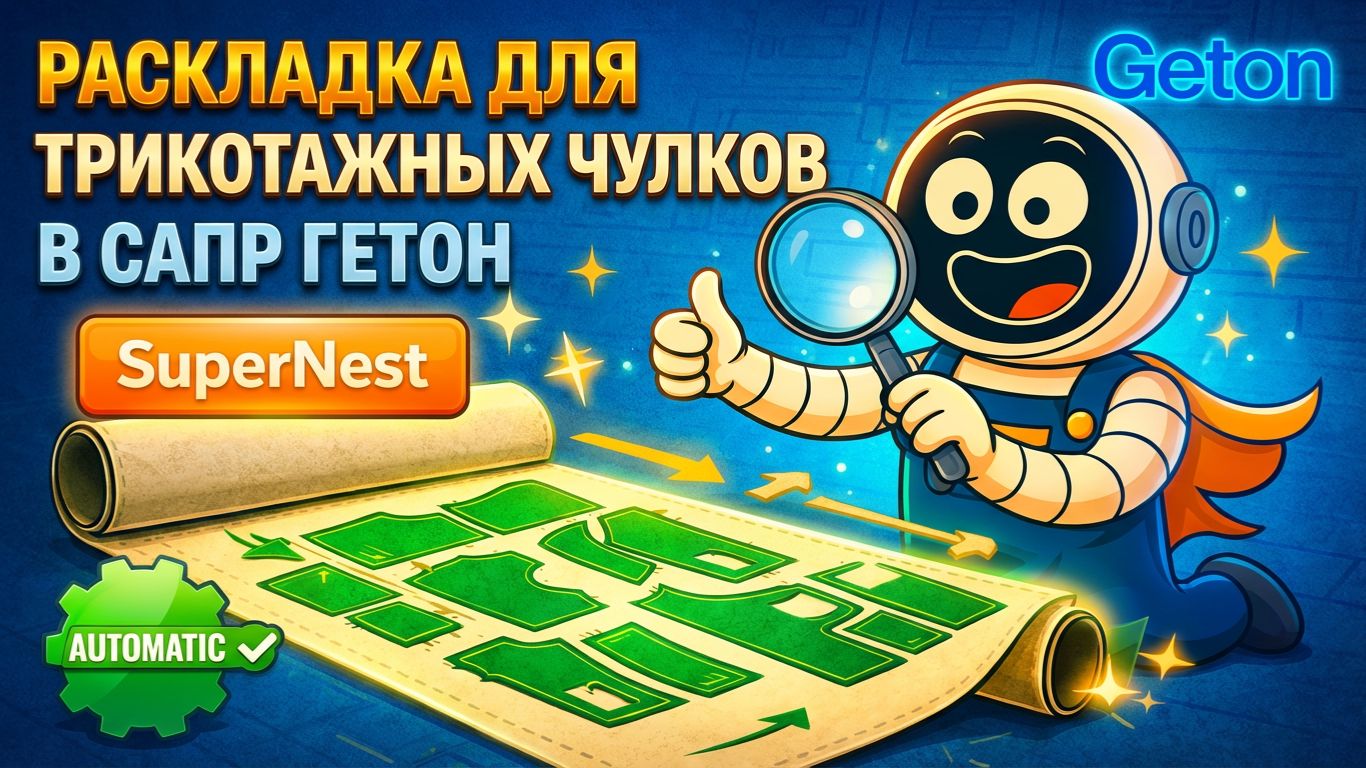 Раскладка на кругловязанном полотне (тип Трубка) в САПР ГЕТОН | Автораскладка SuperNest