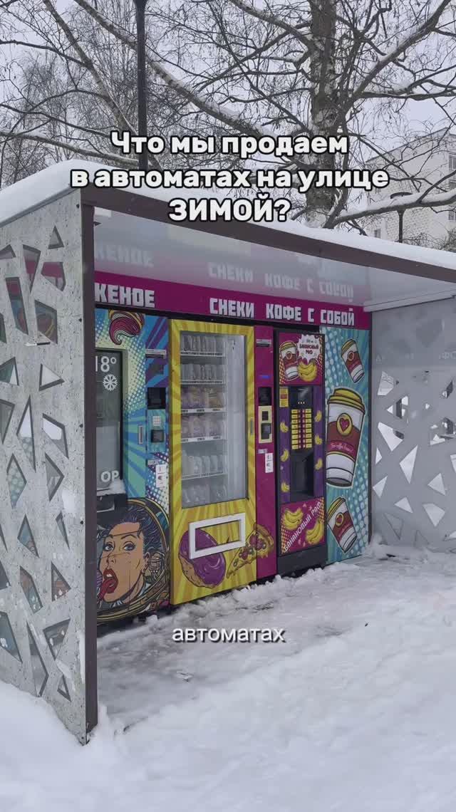 Что мы продаем в автоматах на улице зимой? Автоматы производителя VendShop. Вендинговый бизнес 2026