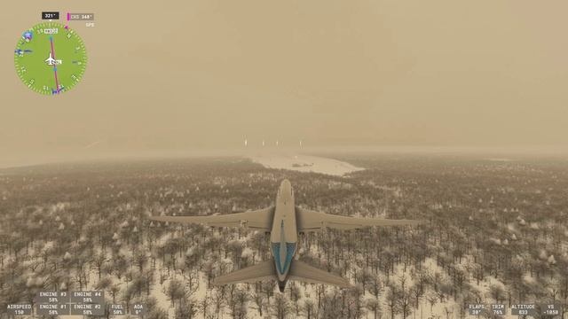 Боинг 747 / Посадка в Домодедово / Ручной режим захода на посадку