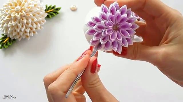 ЦВЕТОК КАНЗАШИ, МК _ DIY LAYERED KANZASHI FLOWER
