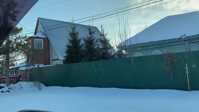 Зимняя дорога. Красота через окно автомобиля.  (домашнее видео )