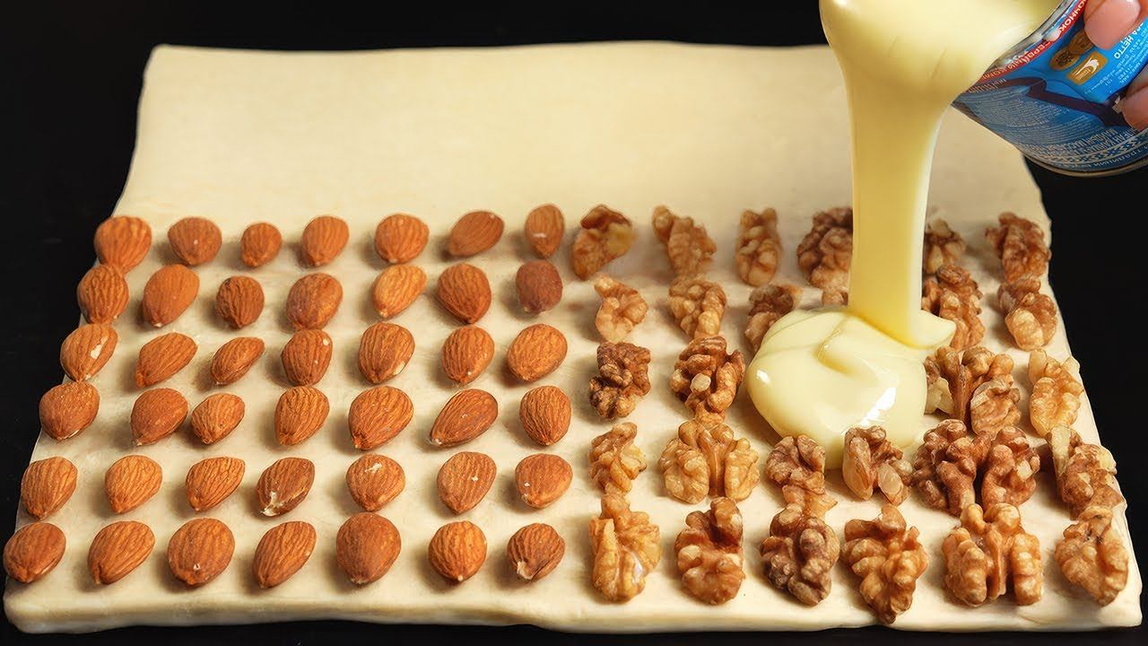 Nur 2 Zutaten! Nüsse Mit Kondensmilch Vermischen! Hausgemachtes Dessert In 5 Minuten.