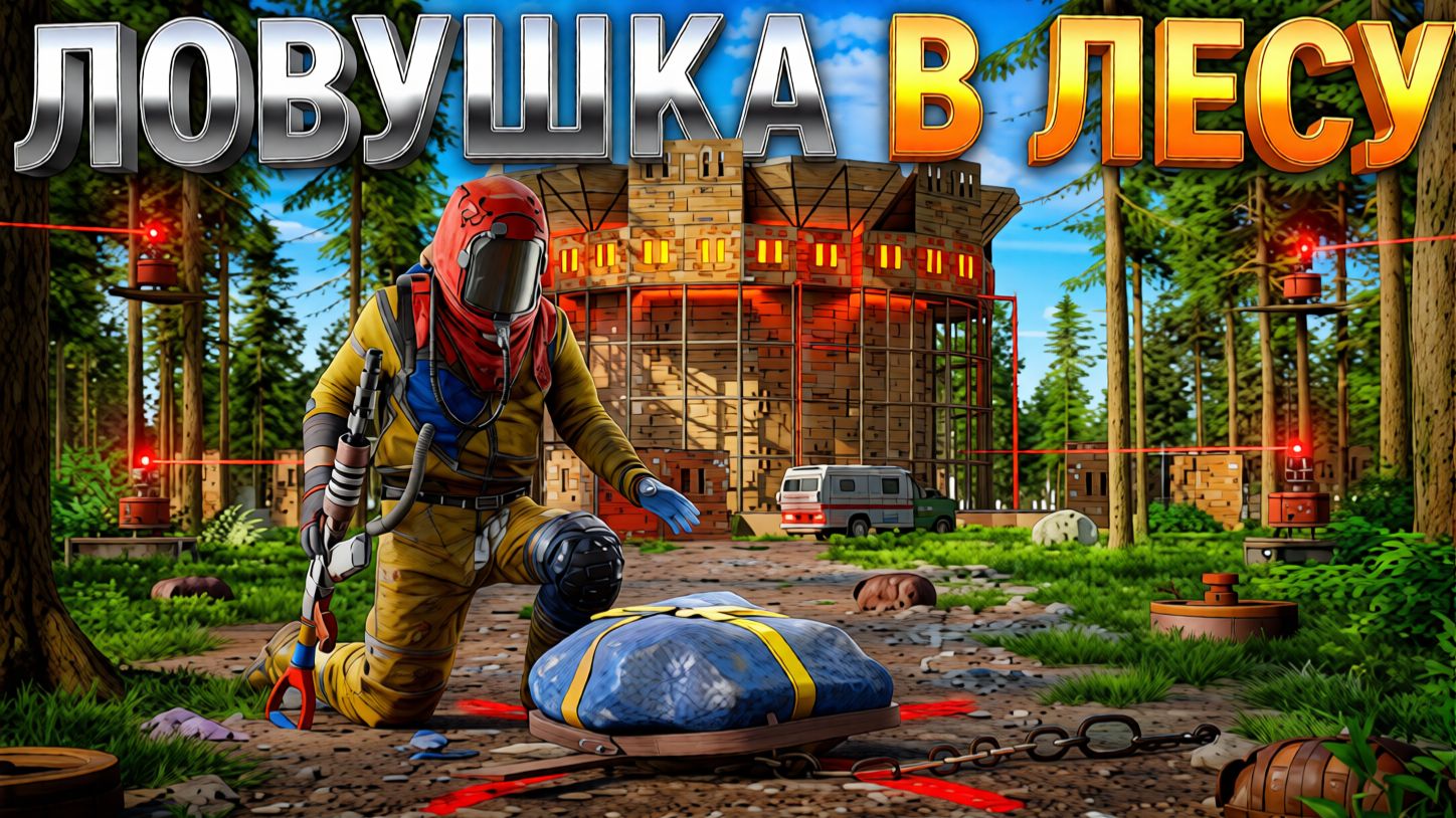 Соло Выживание Построил Ловушку в Лесу Раст/Rust