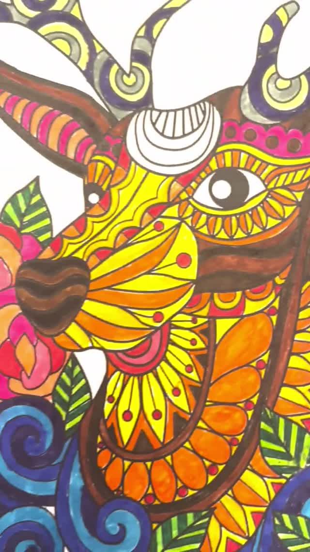 АНТИСТРЕСС РАСКРАСКА олень | Релакс, творчество и цветотерапия | CHILL WINTER LOFI HIP HOP #art #diy