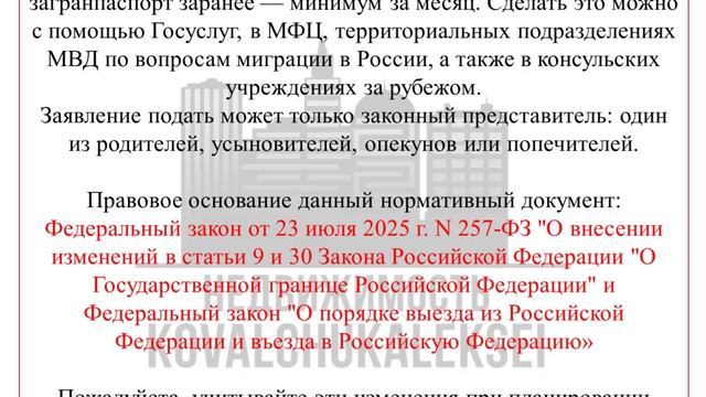 С 20 января 2026 года меняются правила пересечения границы России для детей до 14 лет!