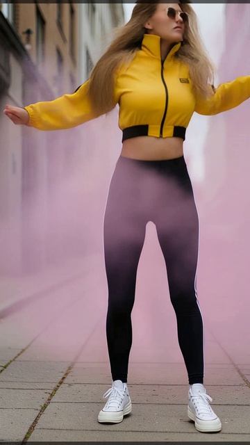 Девушка круто танцует ИИ