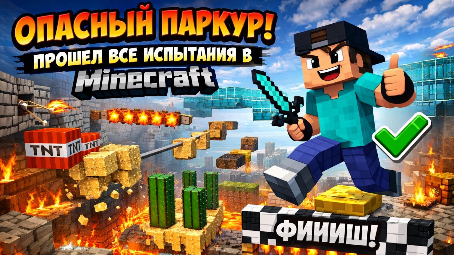 ОПАСНЫЙ ПАРКУР! ПРОШЕЛ ВСЕ ИСПЫТАНИЯ В Minecraft