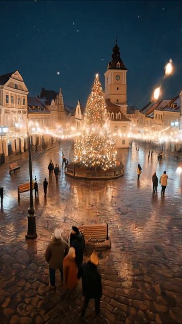 Красивый Рождественский вечер ИИ