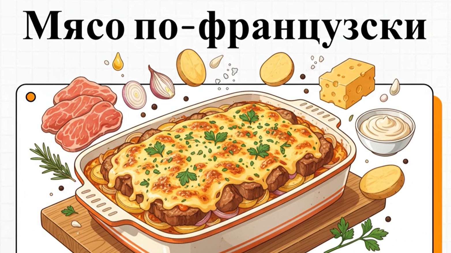 Как приготовить Мясо по-французски в духовке с картошкой