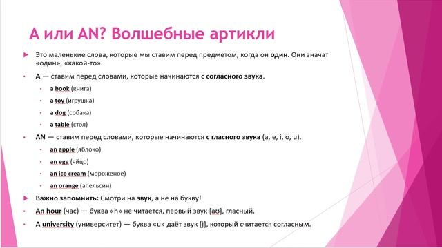 Популярная конструкция There Is There Are в английском языке. Артикли А/AN. Онлайн-школа ГЕНИЙ